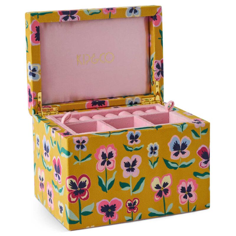 Kip&Co Pretty Pansy Velvet Jewellery Box Large Large image number 2